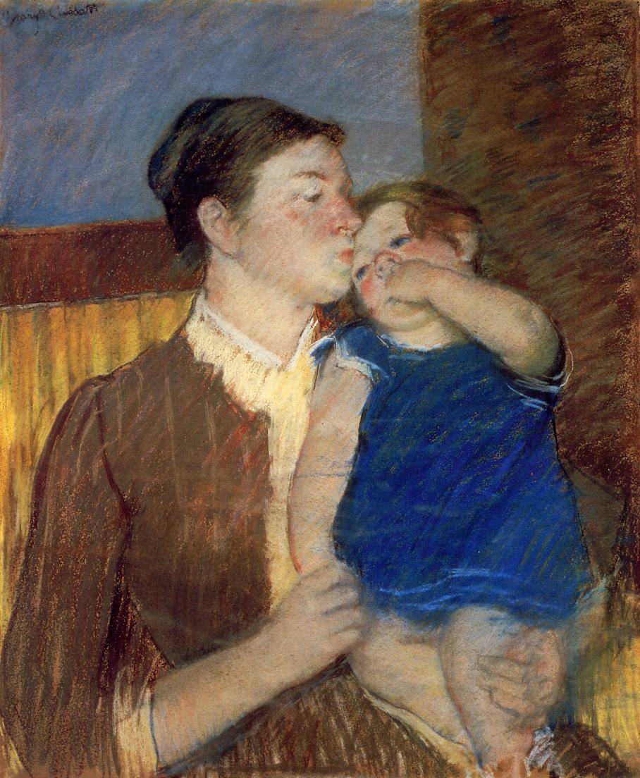 Mother s Goodnight Kiss - Mary Cassatt Painting on Canvas